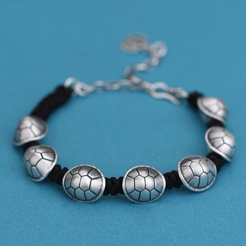 Ethnic Fashion World - Pulsera de concha de tortuga tejida