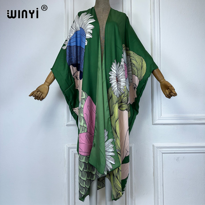 Kaftan Women Boho - WINYI-Kimono con estampado bohemio para mujer,