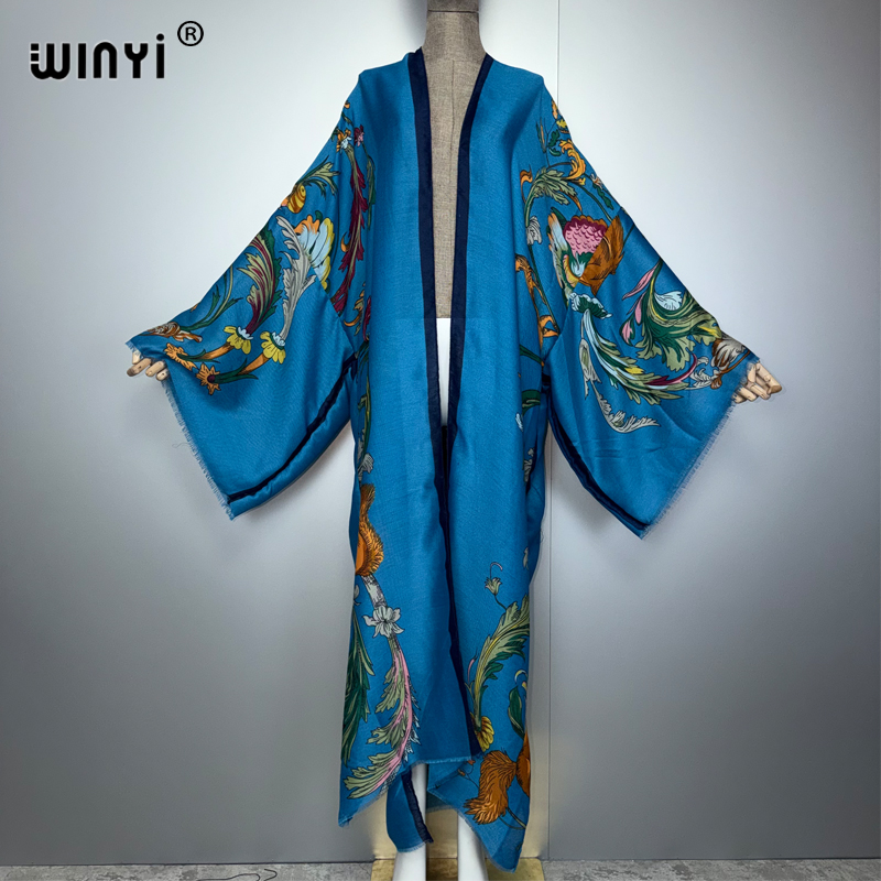 Kaftan Women Boho - Vestido maxi estilo kimono bohemio de