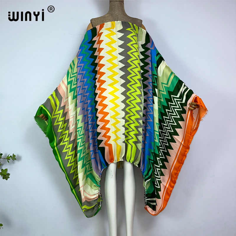 Kaftan Women Boho - WINYI-Vestidos largos con estampado colorido para