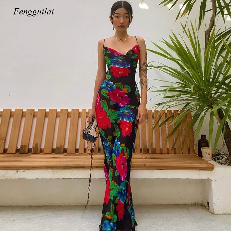 Kaftan Women Boho - Vestido largo con estampado Floral para