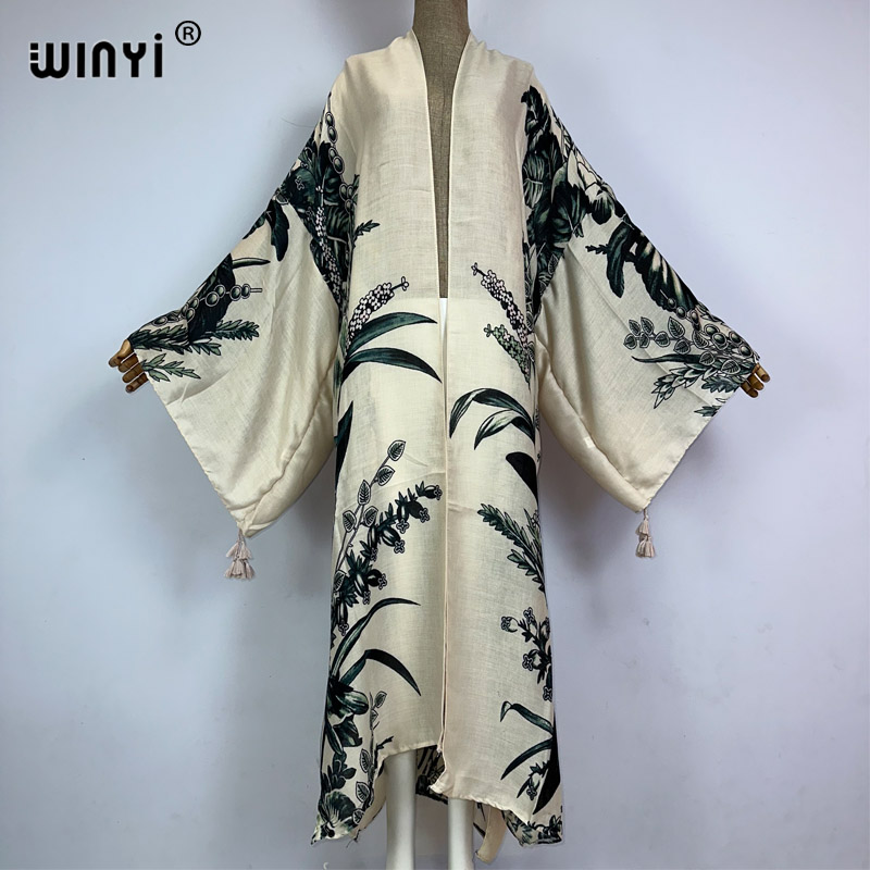 Kaftan Women Boho - WINYI-kimono con estampado de África, traje