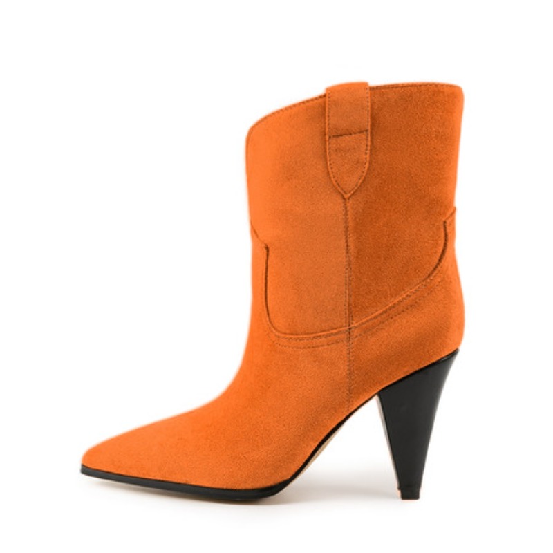 Ethnic And Fashion - Tacones de punta bicolor, botas de