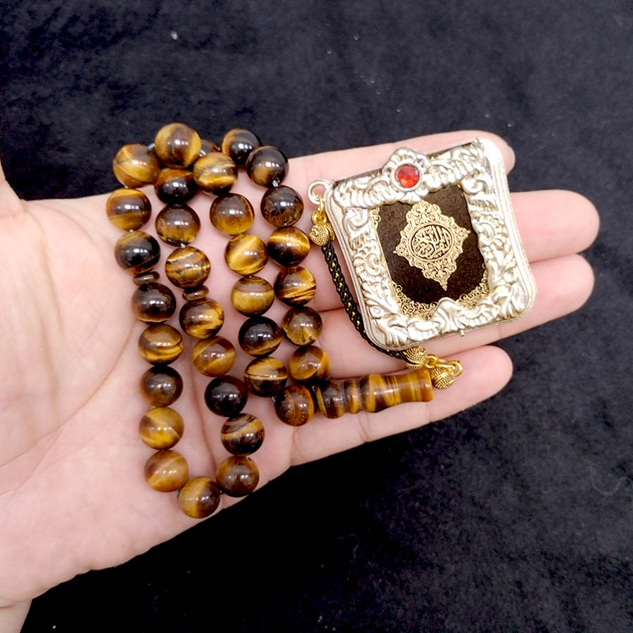 Tasbih de piedra de ojo de tig - Ethnic Fashion Book reseña y precio