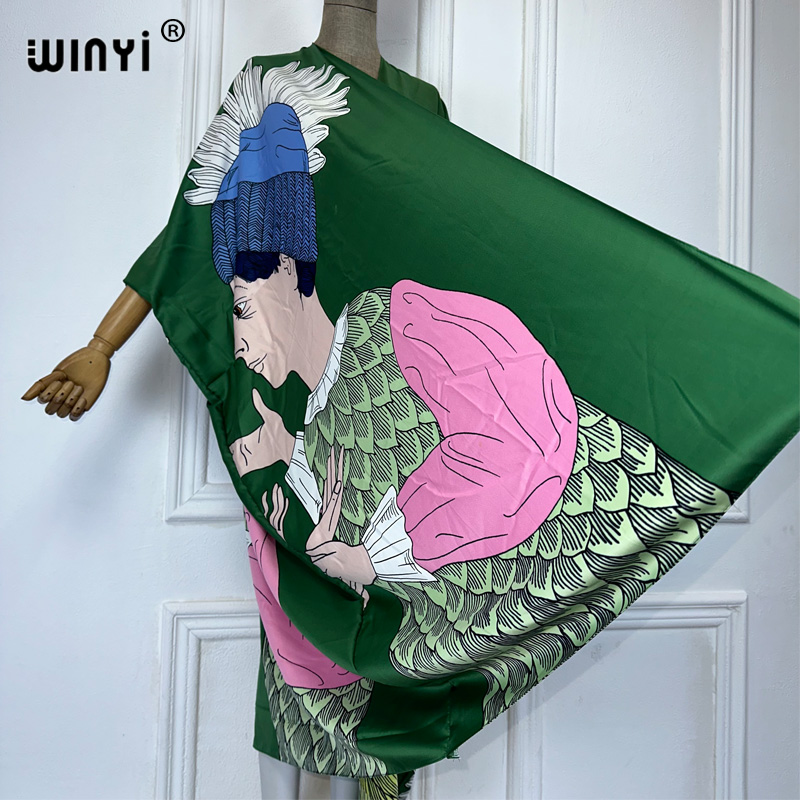 WINYI-Kimono con estampado boh - Kaftan Women Boho reseña y precio