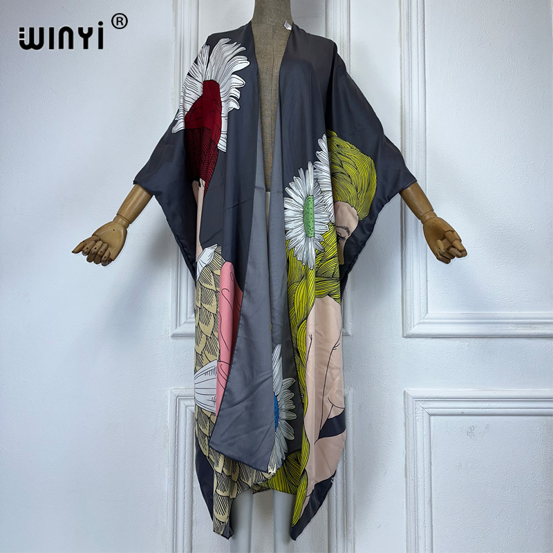 WINYI-Kimono con estampado boh - Kaftan Women Boho reseña y precio
