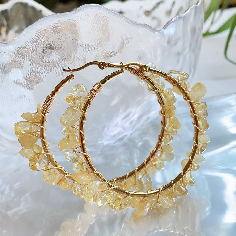 Pendiente de aro de cristal Na - Aura Ethnic Fashion reseña y precio