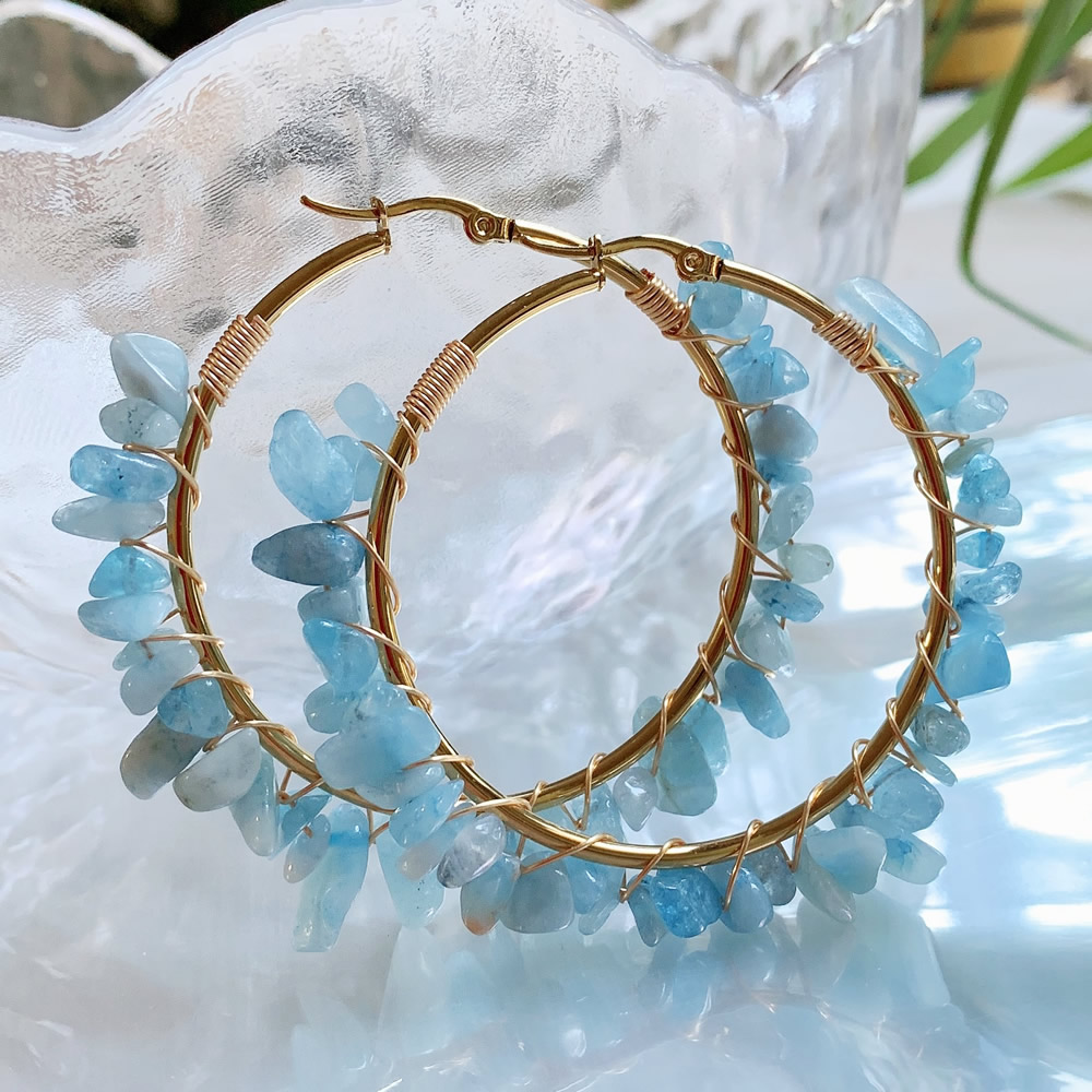 Pendiente de aro de cristal Na - Aura Ethnic Fashion reseña y precio