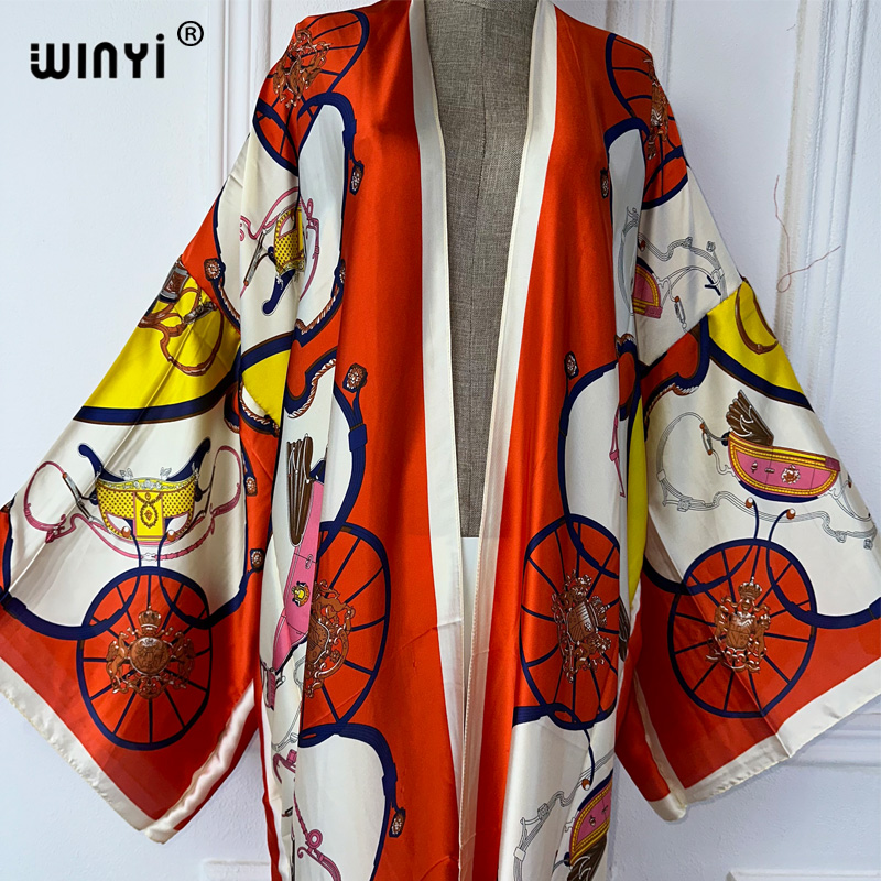 WINYI-Kimono con estampado boh - Kaftan Women Boho reseña y precio