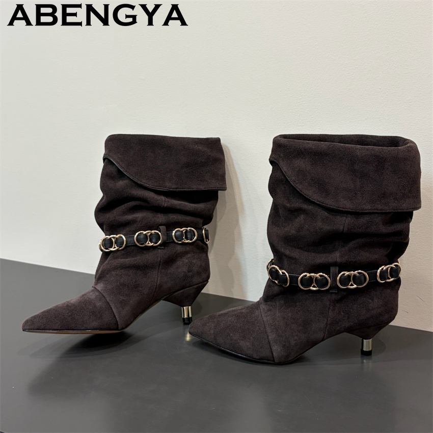 Botines de tacón bajo de cuero - Ethnic Fashion Week reseña y precio