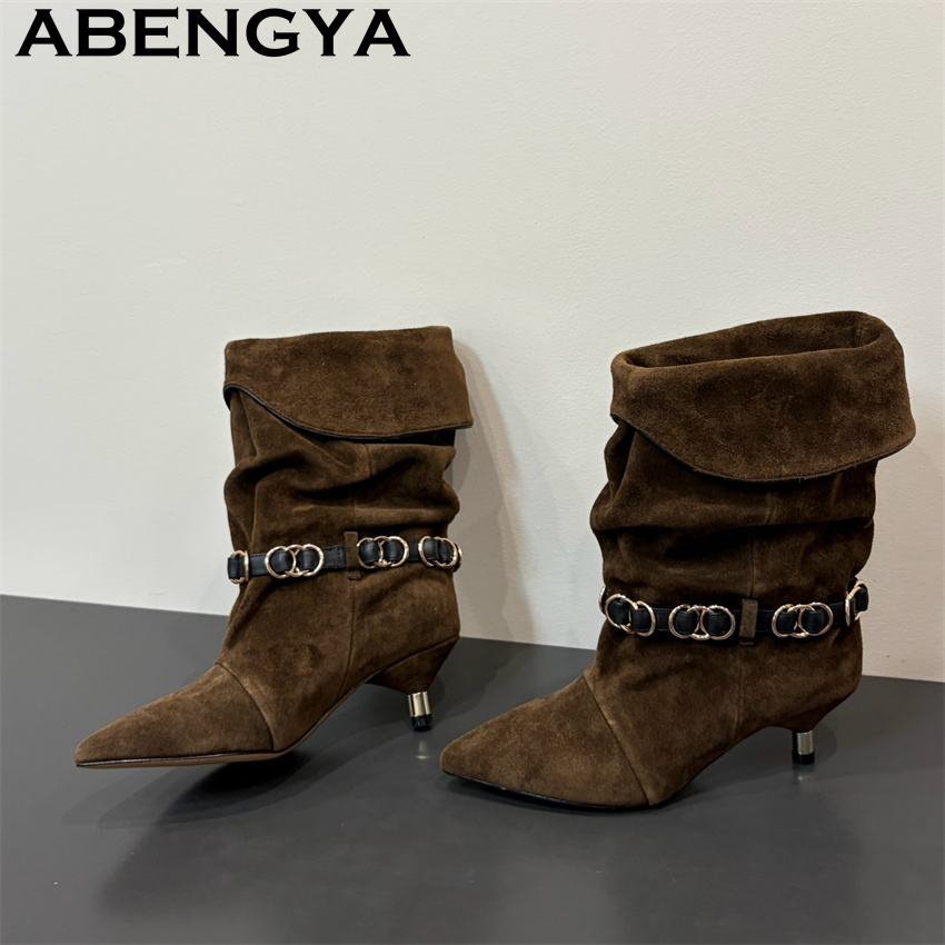 Botines de tacón bajo de cuero - Ethnic Fashion Week reseña y precio