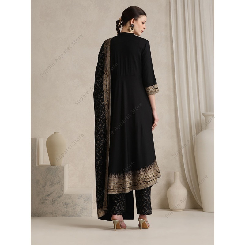 Conjunto elegante negro indio  - Salwar Kameez Set reseña y precio