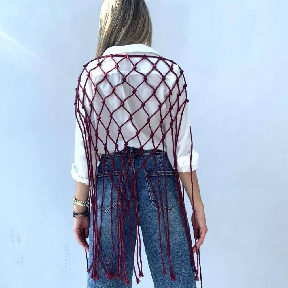 Pañuelo chal bohemio de malla  - Ethnic Fashion Designer reseña y precio