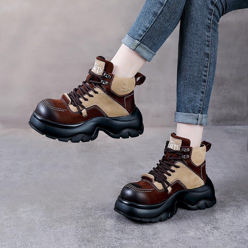 Botas de moda con cuña de cuer - Ethnic And Fashion reseña y precio