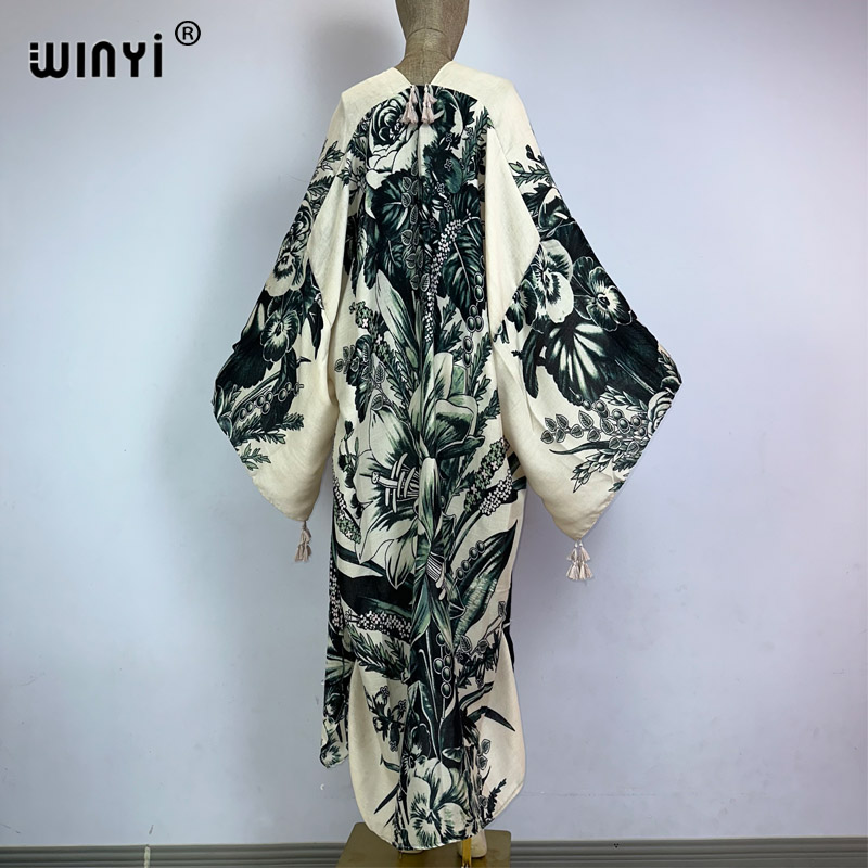 WINYI-kimono con estampado de  - Kaftan Women Boho reseña y precio