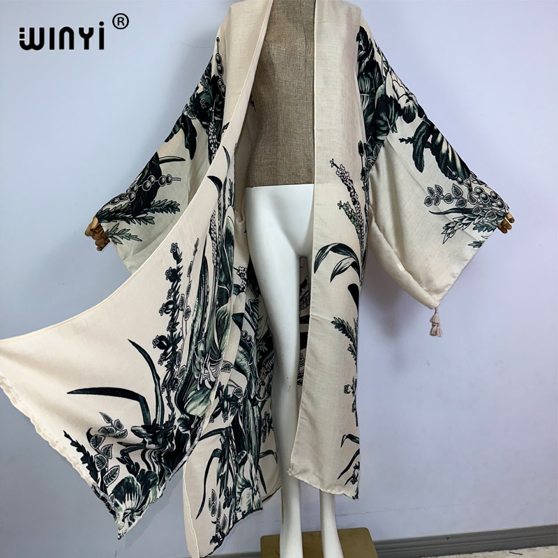 WINYI-kimono con estampado de  - Kaftan Women Boho reseña y precio