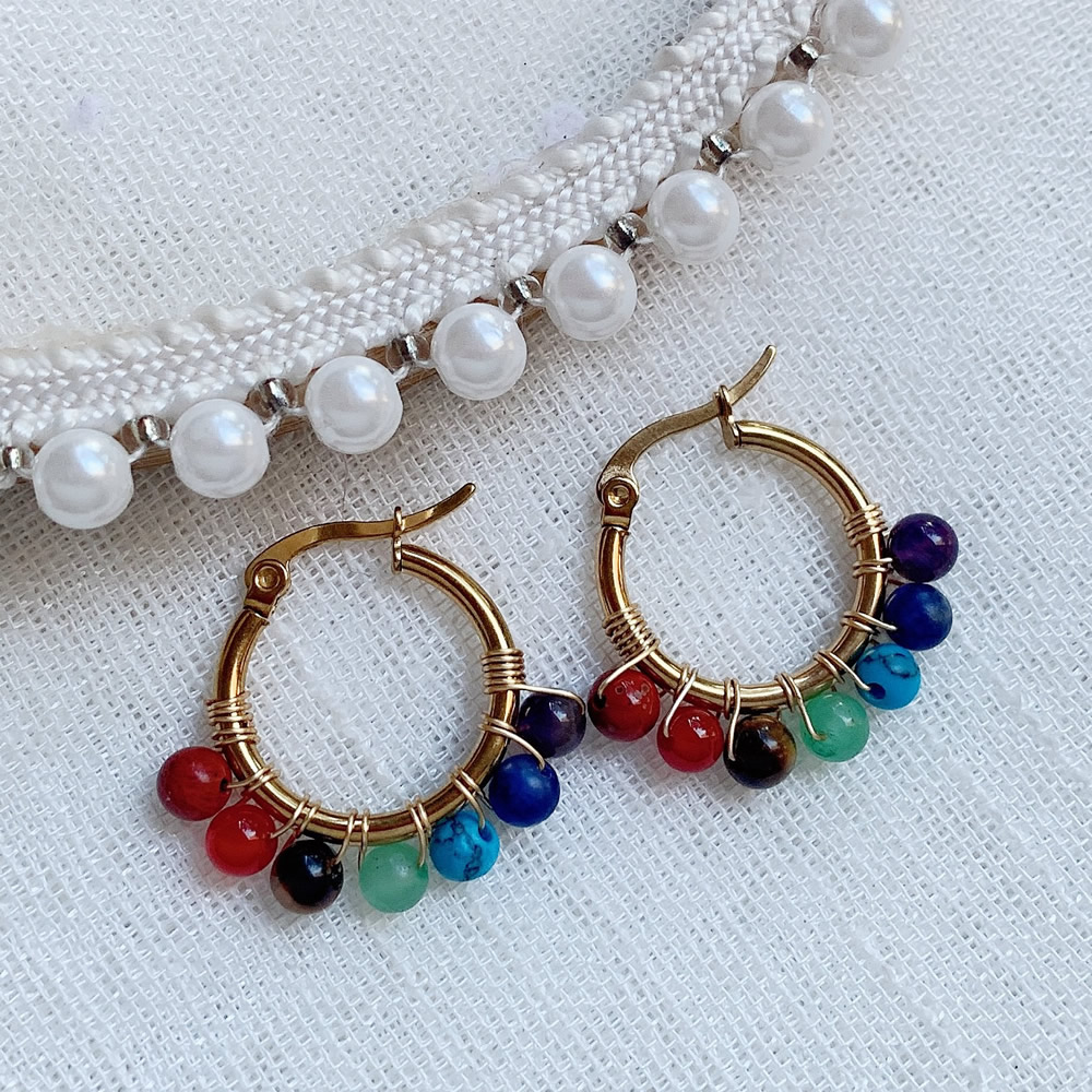 Pendientes de piedra Natural d - Aura Ethnic Fashion reseña y precio