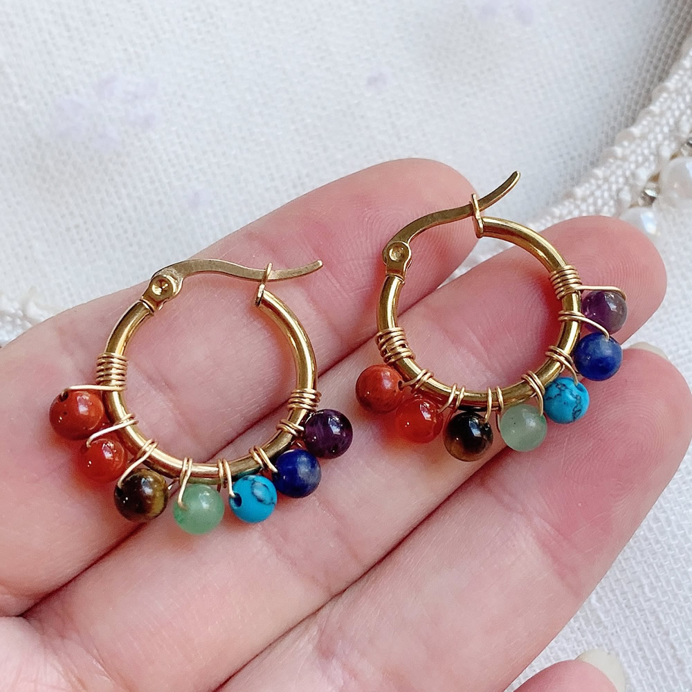 Pendientes de piedra Natural d - Aura Ethnic Fashion reseña y precio